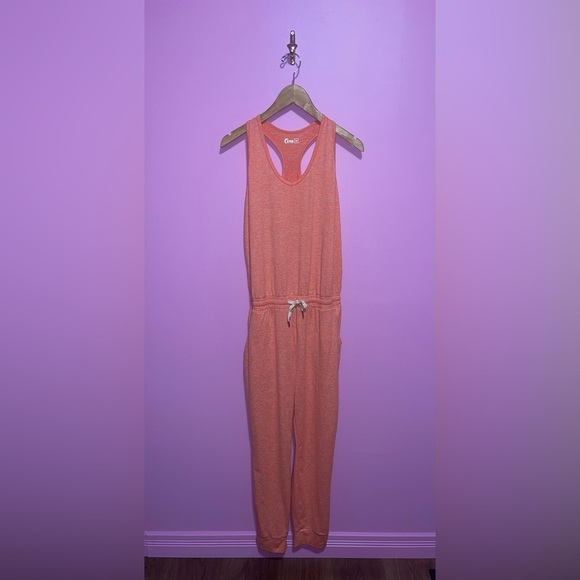 ZYIA Jumpsuit Women's Size‎ Medium Coral Orange One-Piece Buttery-Soft Stretch - Picture 2 of 15